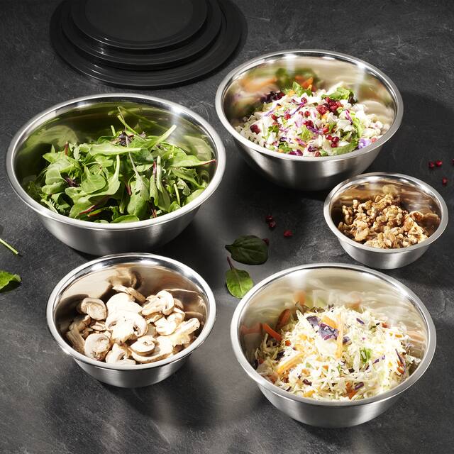 Heavy Duty Meal Prep Stainless Steel Mixing Bowls Set with Lids