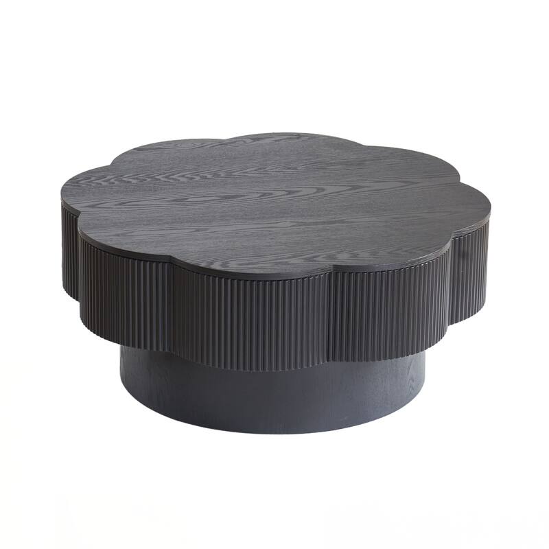 31.50"Modern Flower Shaped Coffee Table, Plum Blossom Shaped Coffee Table with Storage