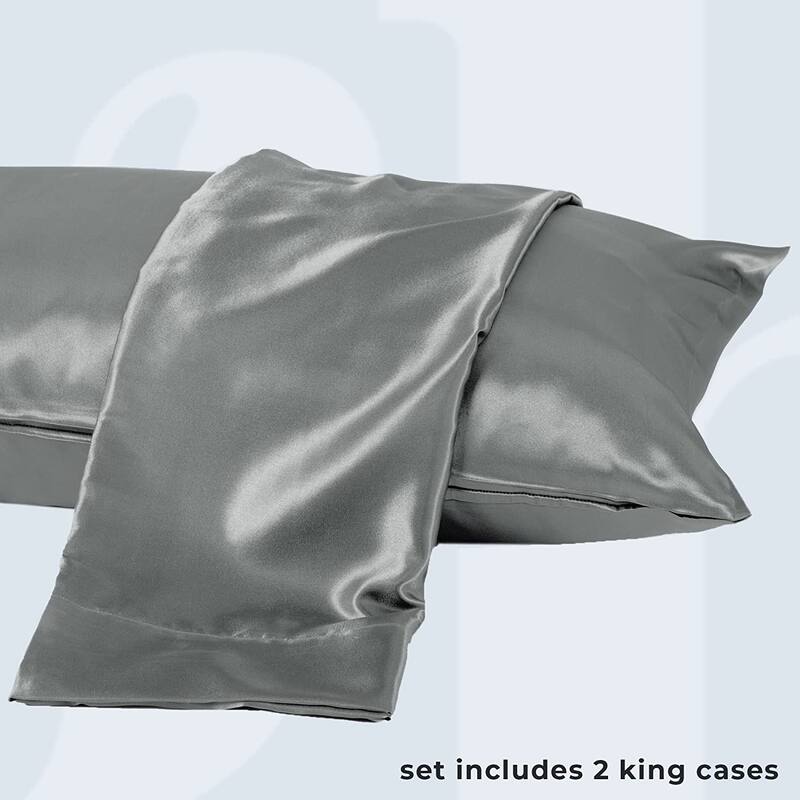 Great Bay Home 2-Pack Sateen Silk Pillowcase