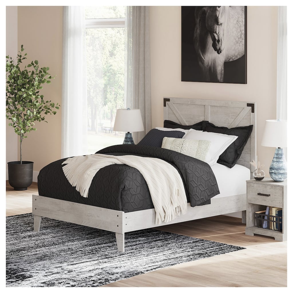 Signature Design by Ashley Shawburn White Platform Bed