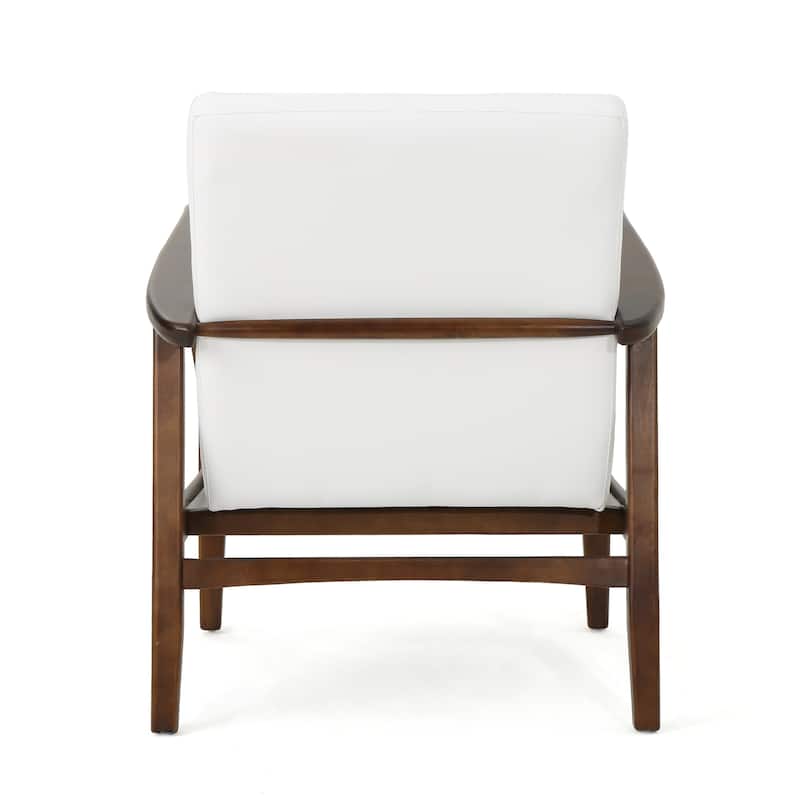 White 28" Button Tufted Club Chair