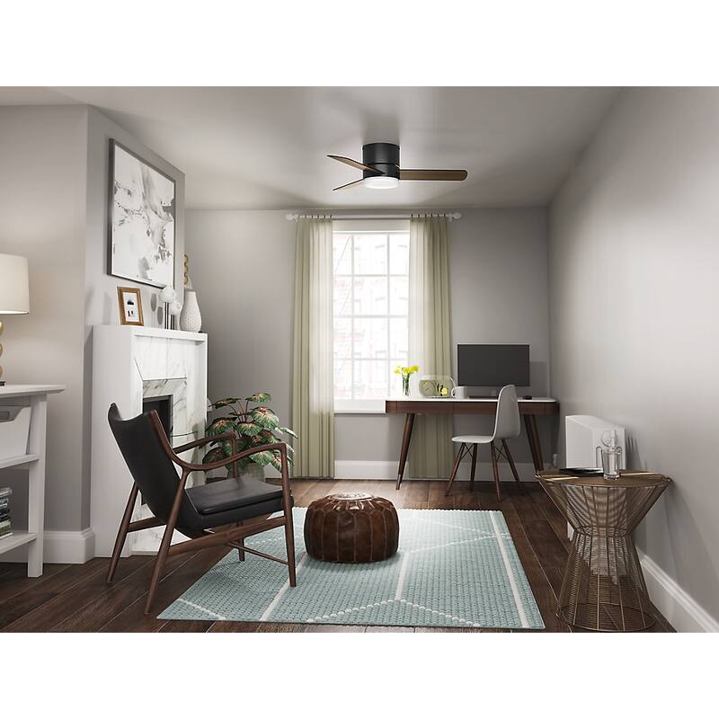 Hunter 44" Minimus Low Profile Ceiling Fan with LED Light, Handheld Remote - Contemporary, Transitional