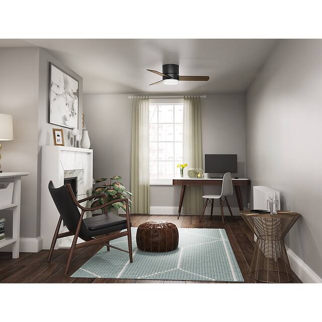 Hunter 44" Minimus Low Profile Ceiling Fan with LED Light, Handheld Remote