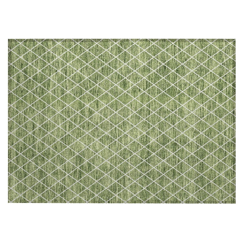 Machine Washable Indoor/ Outdoor Chantille Diamond Trellis Rug