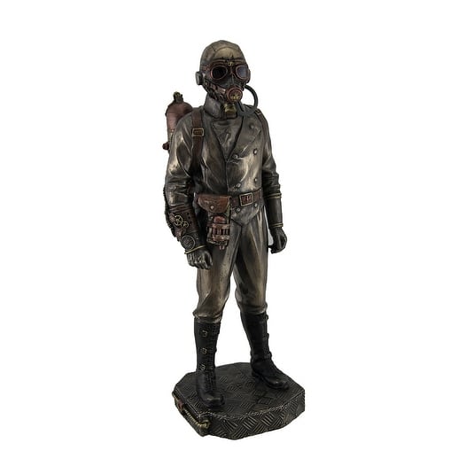 Steampunk Aeronaut Metallic Antique Bronze Finish Statue - 11 X 3.5 X 3.5 inches