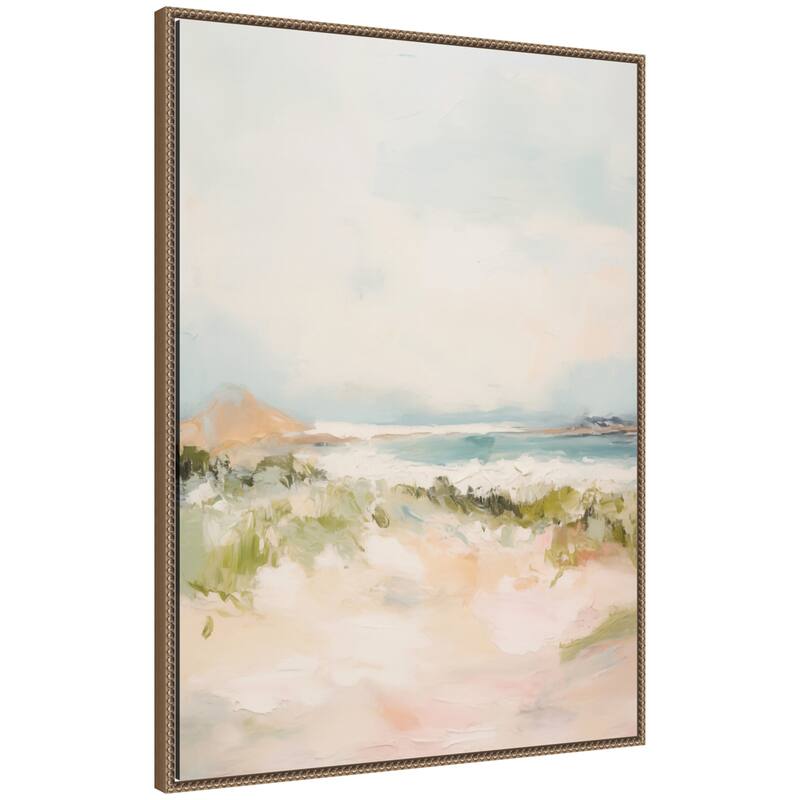 Kate and Laurel Tranquil Landscape III expansion by Amy Lighthall Framed Canvas Wall Art Print - 28 x 38 - Gold