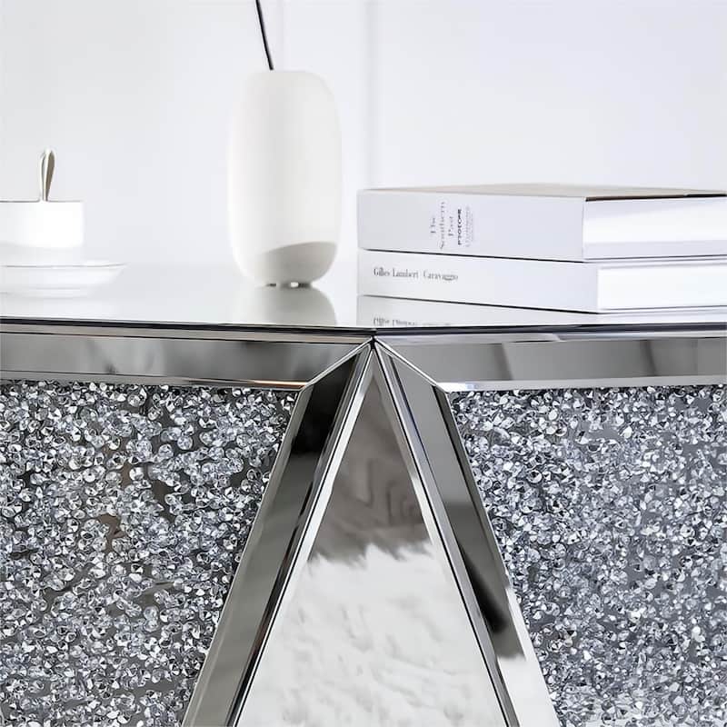 Mirrored Coffee Table Crystal Diamond Accent Table