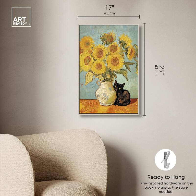 Sunflower Kitten Canvas by Art Remedy