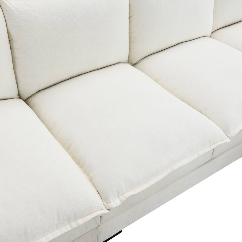 Chenille Upholstered Sectional Sofa with Chaise and Storage Pockets, 5 Seat Lounge Cloud Couch L-shaped Recliner Couches