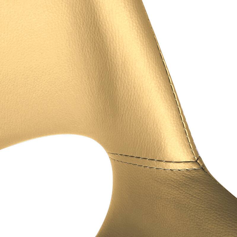 Porthos Home Shane Faux Leather Mid-Century Dining Chair with Metal Legs, Set of 2