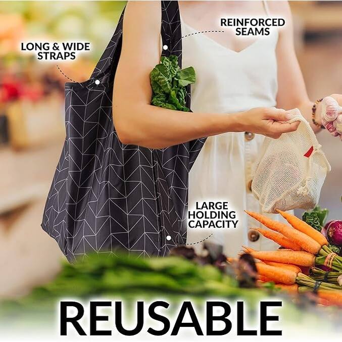 Zulay Kitchen 5 Pack 50 Pound Reusable Grocery Bags