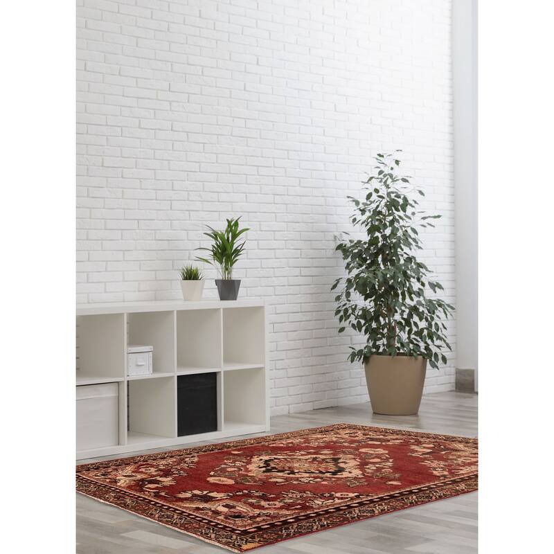 ECARPETGALLERY Hand-knotted Andelz Red Wool Rug - 3'10 x 6'2