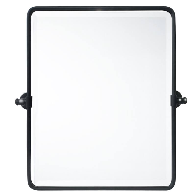 Woodvale Rectangle Metal Wall Mirrors - Black - 24" x 20"
