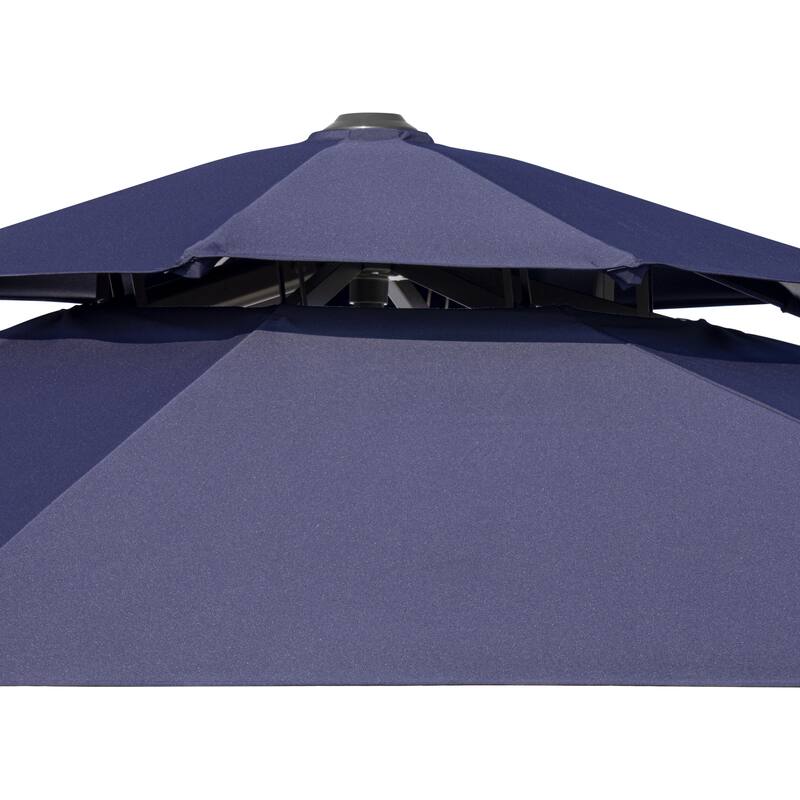 11.5' Cantilever Patio Umbrella with Umbrella Base Stand, Crank Lift, 360 Degree Rotation & Tilt