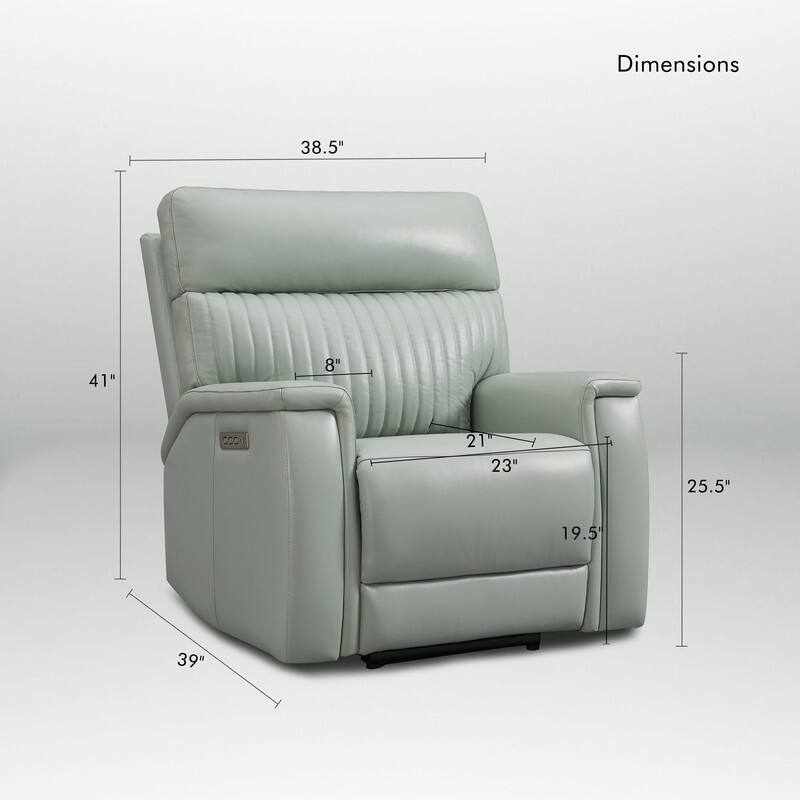 Leather Zero Gravity Power Recliner with Power Headrest and Power Lumbar,USB&USB-C Port