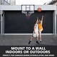 preview thumbnail 2 of 4, Roomfitters Wall-Mounted Basketball Hoop, 35x24 Inch Shatterproof Backboard, Folding Hoop with All-Weather Mesh, Black+Blue