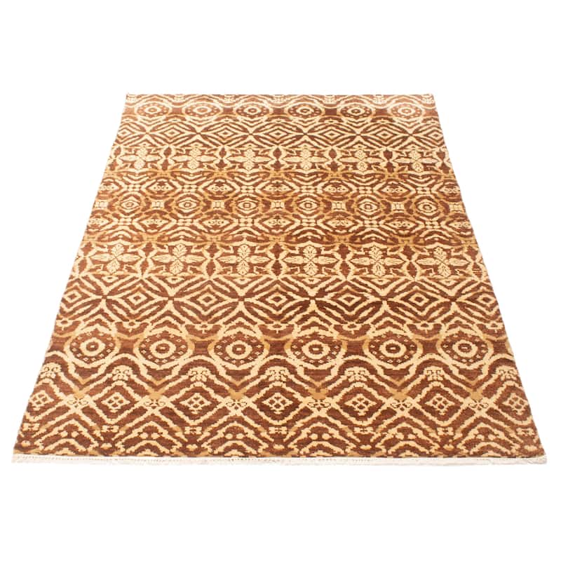 ECARPETGALLERY Hand-knotted Mystique Brown Wool Rug - 5'10 x 8'8