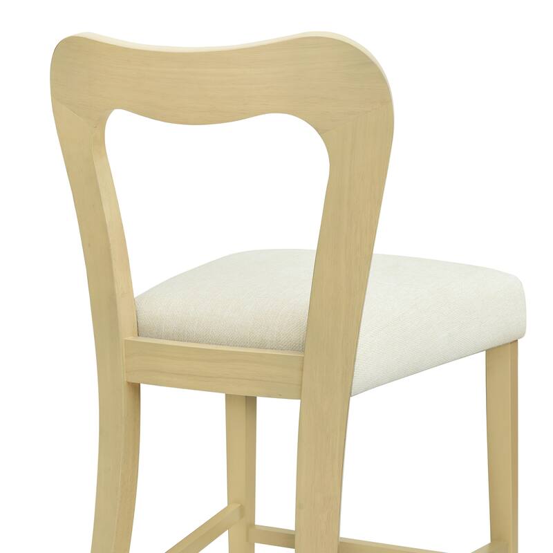 Roomfitters Counter Stool Set of 2, Modern Kitchen Bar Stool with Upholstered Seat and Wood Frame