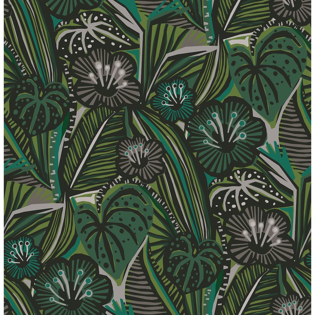 Pip & Lo Greens LotusLand Peel & Stick Wallpaper