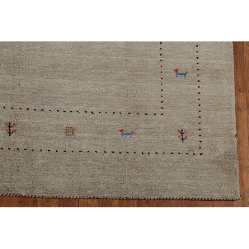Little Animals Design Gabbeh Area Rug Hand-Knotted Wool Carpet - 6'7"x 9'10"