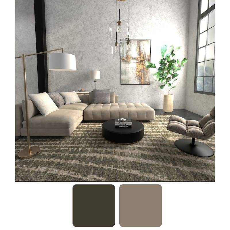 Peavy R39QD Abstract Modern Area Rug