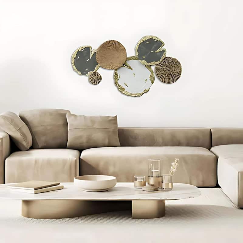 Aria Home Mixed Material Metal Wall Art Luisay Horizontal Rings Decor