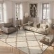 preview thumbnail 2 of 18, SAFAVIEH Dallas Shag Giusy Trellis 1.5-inch Thick Rug - Ivory/Grey - 4' x 6'