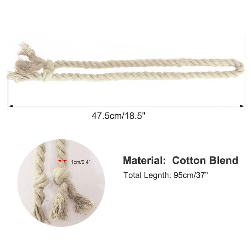 4pcs Curtain Holdback 37" Tieback Drapery Decor Rope Curtain Holders - Beige - 0.4" x 37"