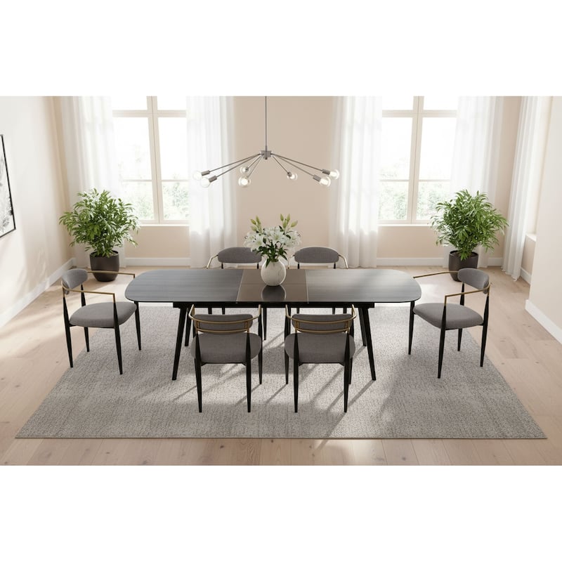 Modrest Addax Modern Black Extendable Dining Table