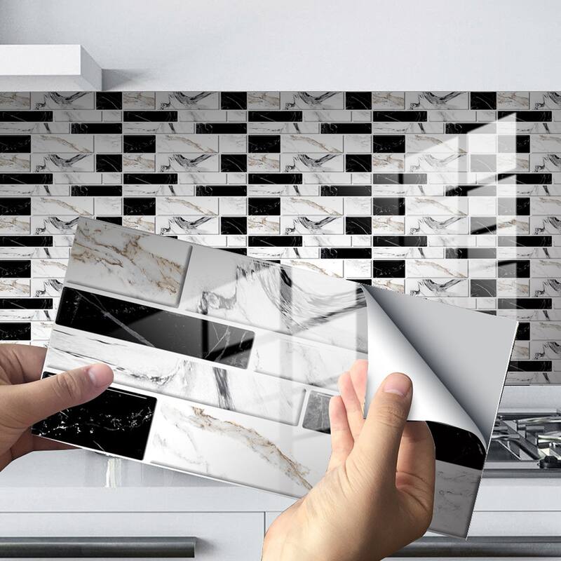 Self-Adhesive Wallpaper Brick Marble Pattern Wall Tile Sticker PVC