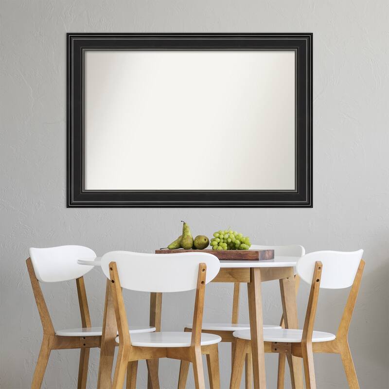 Non-Beveled Wall Mirror - Ridge Black Frame