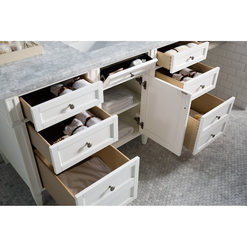 James Martin Vanities Brittany 60" Double Vanity, Bright White