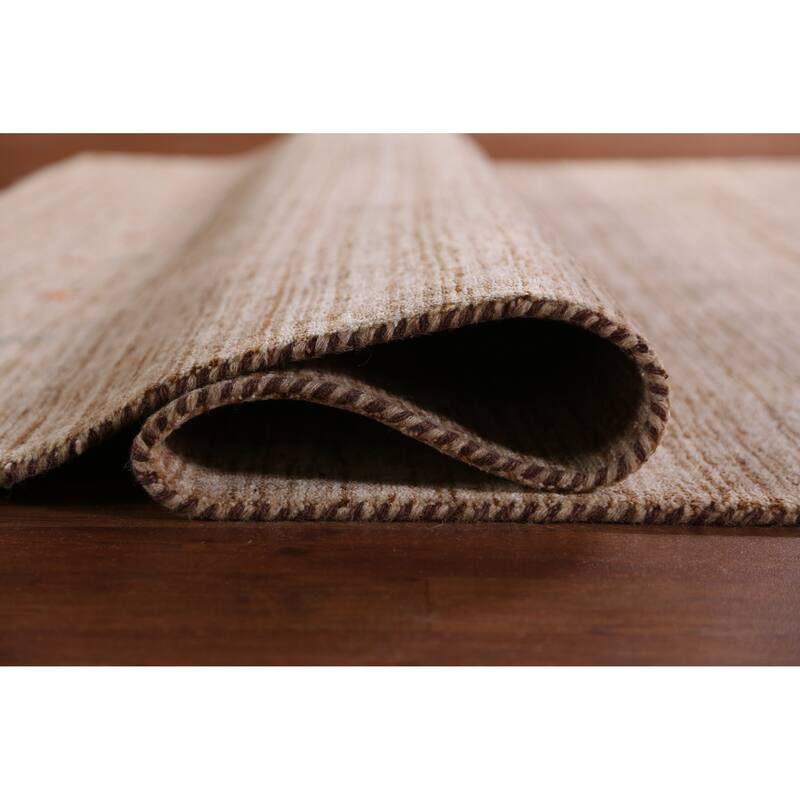 Hand Knotted Oriental 100% Wool Carpet Tribal Tribal Brown Gabbeh Area Rug - 9' 5'' X 8' 1''