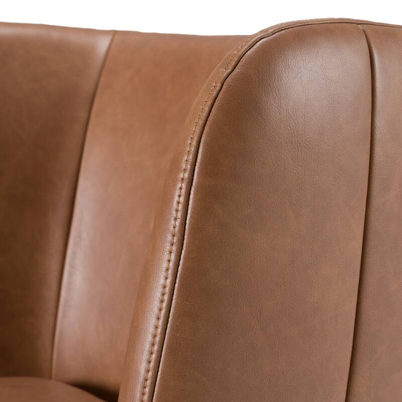 Modrest Standing Modern Brown Vegan Leather Dining Chair