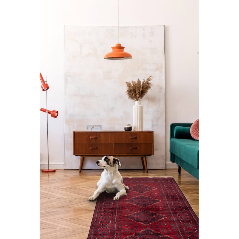 ECARPETGALLERY Hand-knotted Finest Khal Mohammadi Red Wool Rug - 3'1 x 6'9