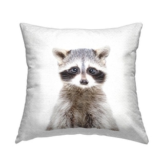 Stupell Baby Raccoon Face Wildlife Animal Printed Outdoor Throw Pillow Design by Katherin Pienaar