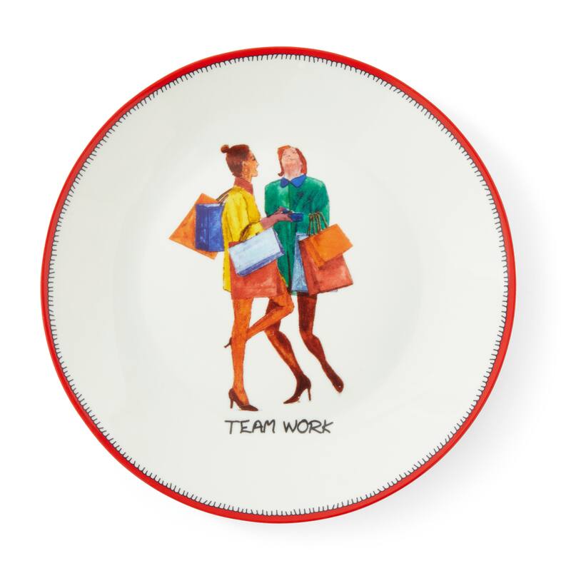 Kit Kemp for Spode Set of 4 Doodles Tidbit Plates - 6 Inch
