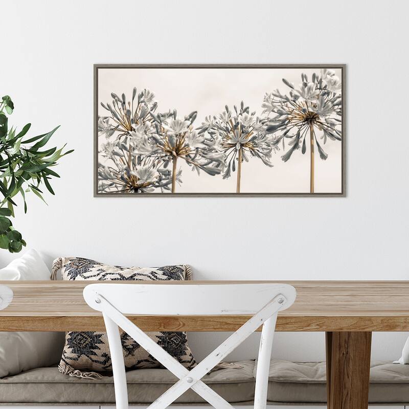 African Lily Flowers II by Assaf Frank (27 x 14 in.), Framed Canvas Wall Art Print - Sylvie Greywash
