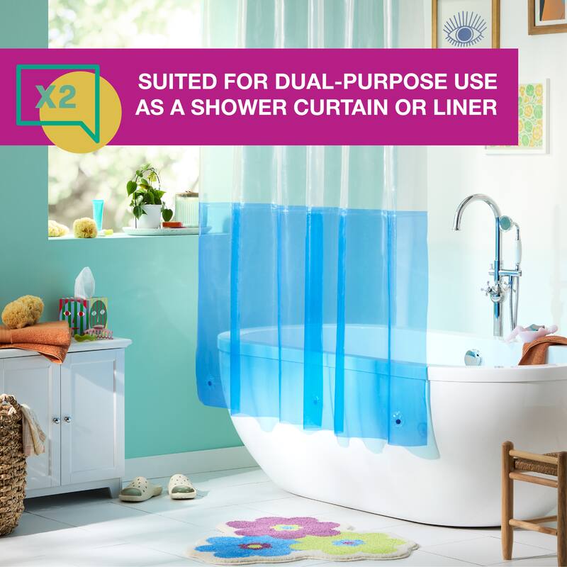 TOWN & COUNTRY PLAY Ciara Mod Colorblock PEVA Shower Curtain Liner
