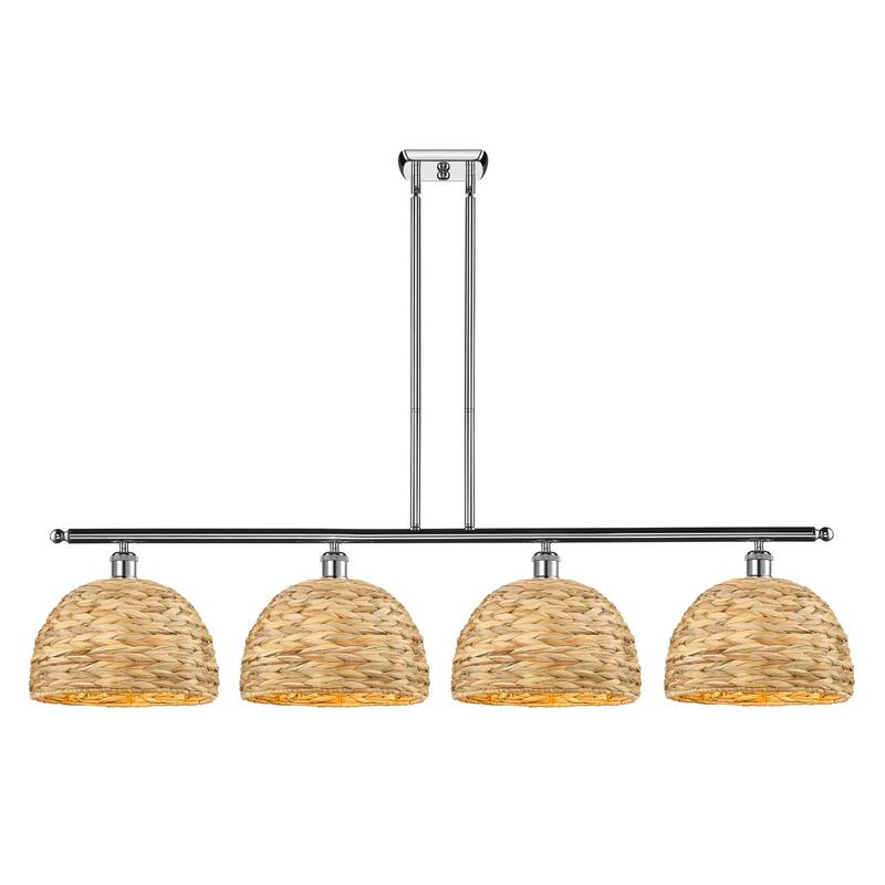Innovations Lighting 516-4I-12-50 Woven Rattan Linear Woven Rattan 4 - Polished Chrome / Natural