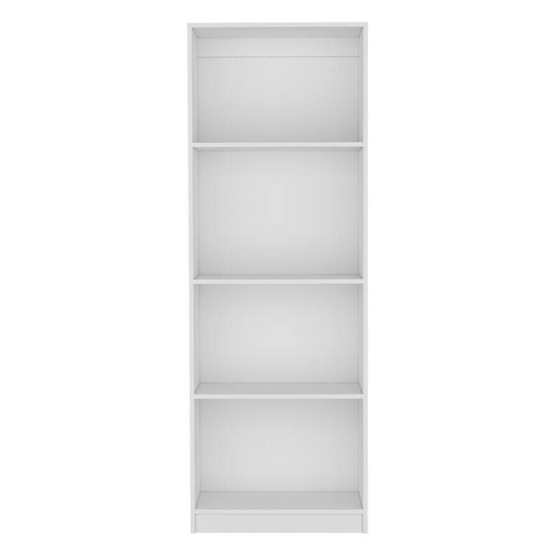 Home Bookcase with 4-Shelf Modern Display Unit for Books and Decor -White -Office