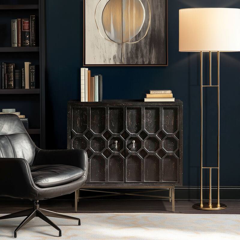 Madison Park Hanley Honeycomb 2-door wood storage cabinet