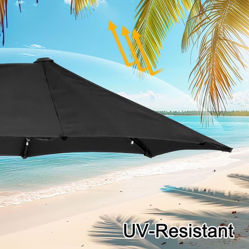 Autlaycil 13ft Extra Large Patio Umbrella with Solar Lights(Without Base)