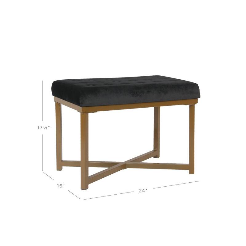 Silver Orchid Sid Velvet Tufted Ottoman