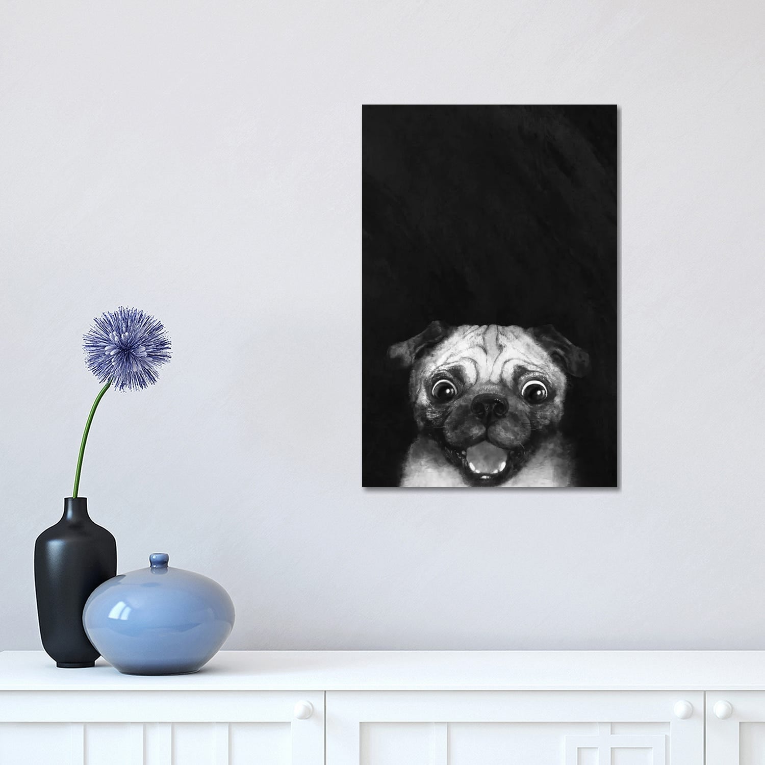 Pet-Wildlife Series Canvas Art - Pug love 12x18 - Multi - Bed Bath & Beyond  - 33605212