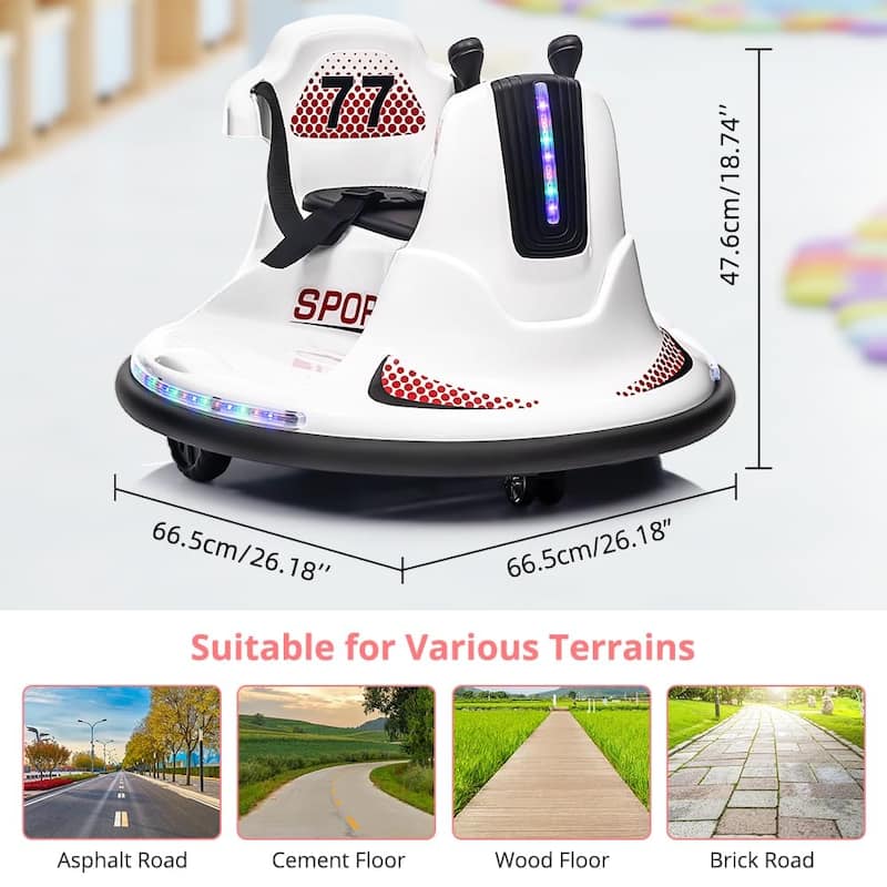 Ride On Bumper Car, Electric Kids Ride On Car with Remote Control