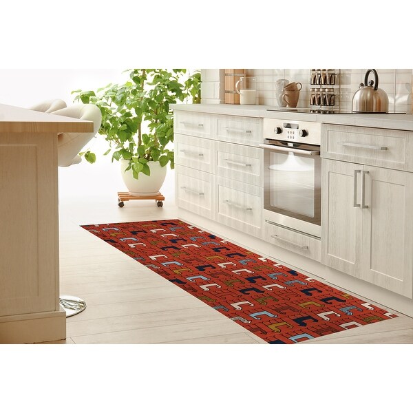 Red cheap kitchen rugs