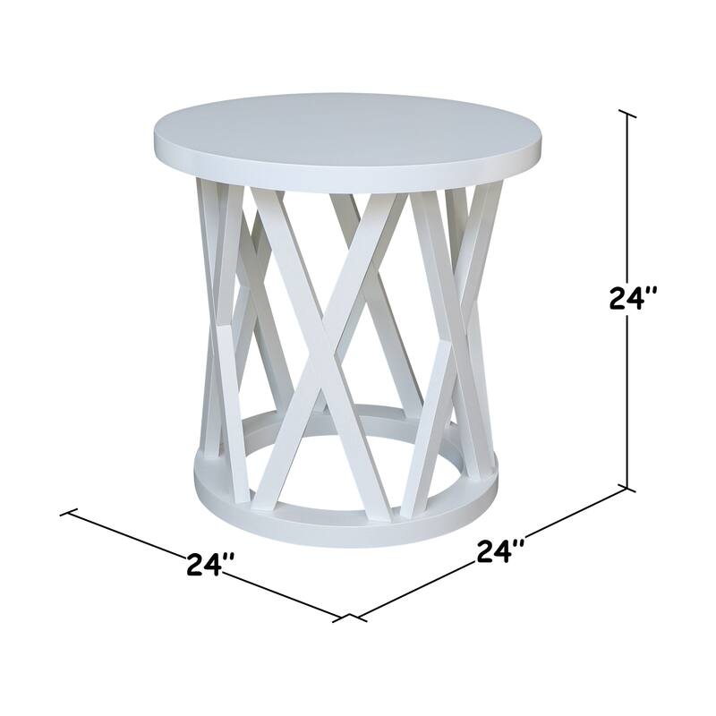 Round Ceylon End Table - 24 in. W x 24 in. D x 24 in. H