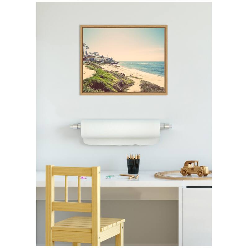 Kate and Laurel Sylvie Vintage Coastal Seaside Beach Framed Canvas by Saint and Sailor Studios
