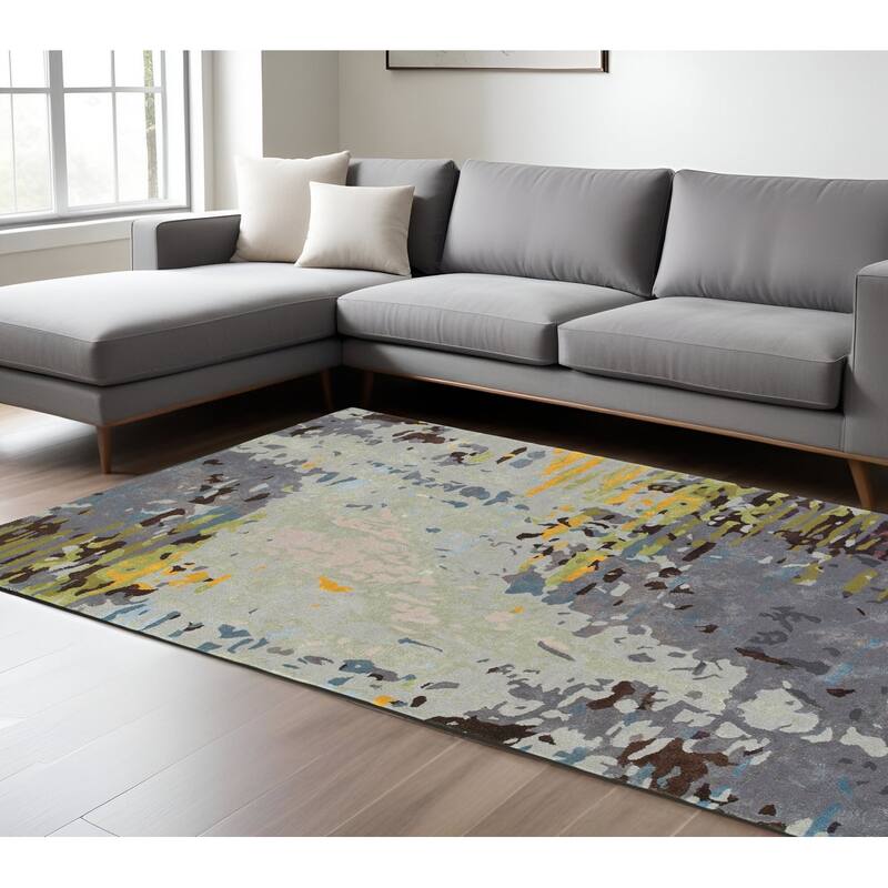 HomeRootsAbstract Industrial Rectangle Area Rug - 120.08' X '96.06' X '0.39